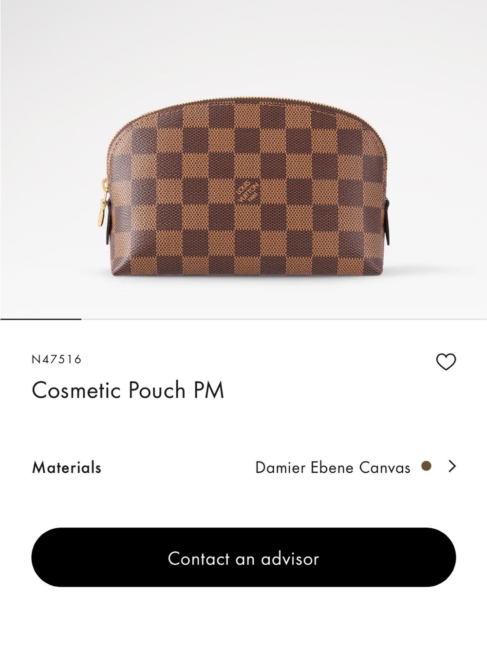 Louis Vuitton Cosmetic Pouch Damier